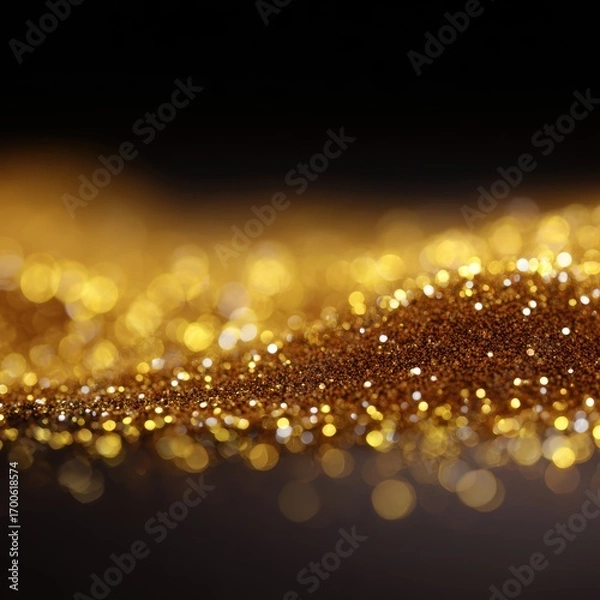 Fototapeta Abstract golden glitter texture background with sparkles