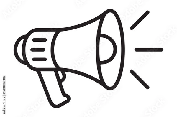 Obraz megaphone icon line art vector, megaphone outline icon