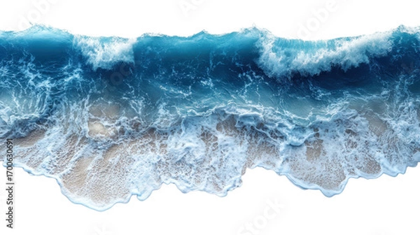 Fototapeta Sea water surfaces isolated on a white transparent background