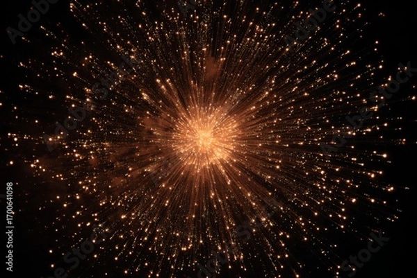 Obraz Many gold sparks burst and glow.