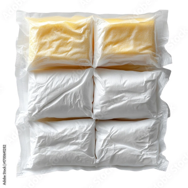 Fototapeta white plastic foil package isolated on white transparent background