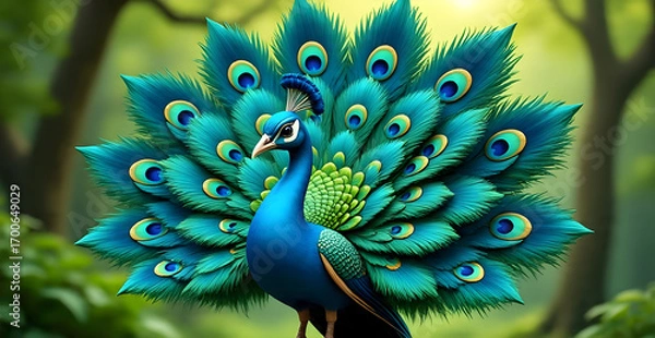 Fototapeta 3D Peacock Natural dynamic background
