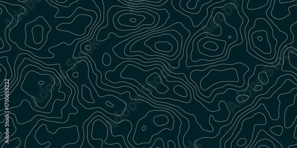 Fototapeta Abstract elevations topographic textures geometric terrain sharp topographic angles navy blue color wavy topography map background.	