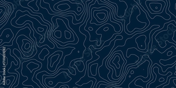 Fototapeta Abstract elevations topographic textures geometric terrain sharp topographic angles navy blue color wavy topography map background.	
