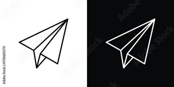 Fototapeta Paper plane icon in line design. editable stroke icon.