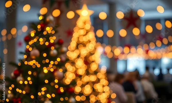 Obraz christmas lights on the window Background 