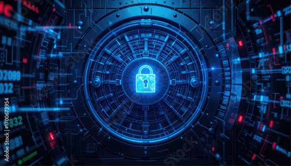 Obraz Secure digital vault background.