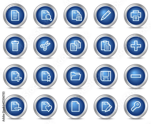 Obraz Document web icons, blue circle buttons series