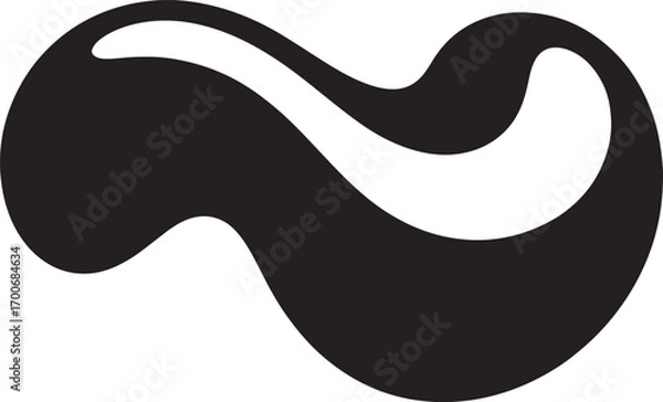 Obraz Abstract Blob Shape with Smooth Curves on Transparent Background for Graphic Design