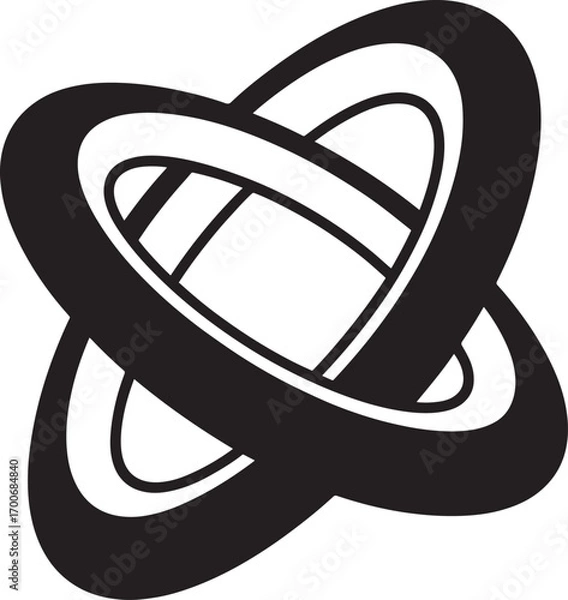 Obraz Abstract Intertwined Rings Logo Design with Modern Style and Geometric Shapes Icon Art