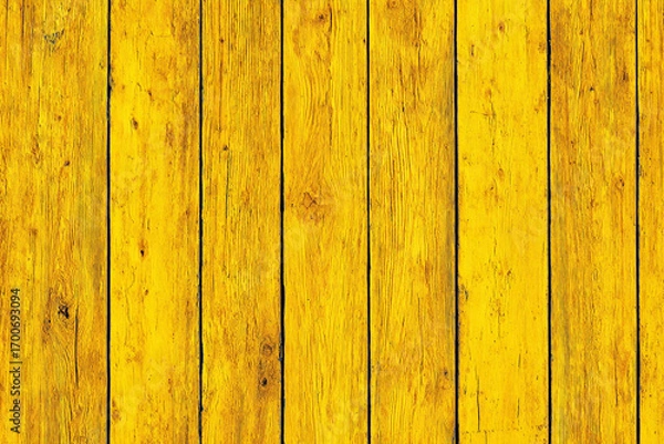 Fototapeta Yellow painted wood planks vertical texture background