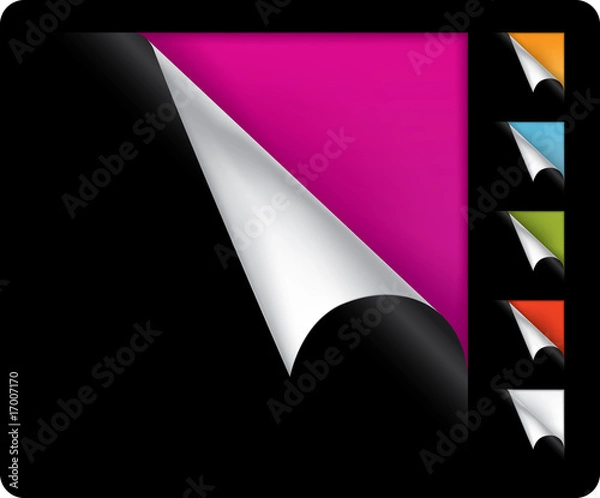 Fototapeta Colorful vector page curled corners