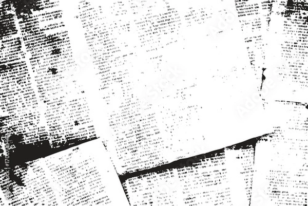 Fototapeta urban Textured Newspaper background or typography, unreadable text collage, Monochrome grunge texture. Vector brush Stroke, Old grunge newspaper collage texture, grunge pattern, grunge paint element, 