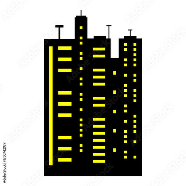 Fototapeta City skylines stock illustration In Silhouette, City, Urban Skyline, Cityscape, Vector