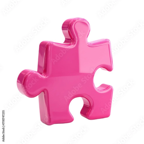 Obraz A pink puzzle piece with a hole in the middle