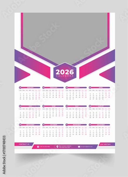 Obraz Wall calender 2026 one page