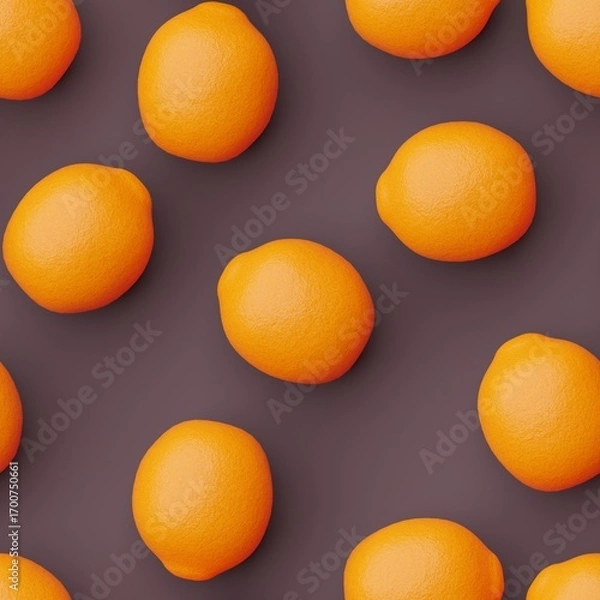 Fototapeta Seamless pattern from oranges on charcoal background. Top flat view
