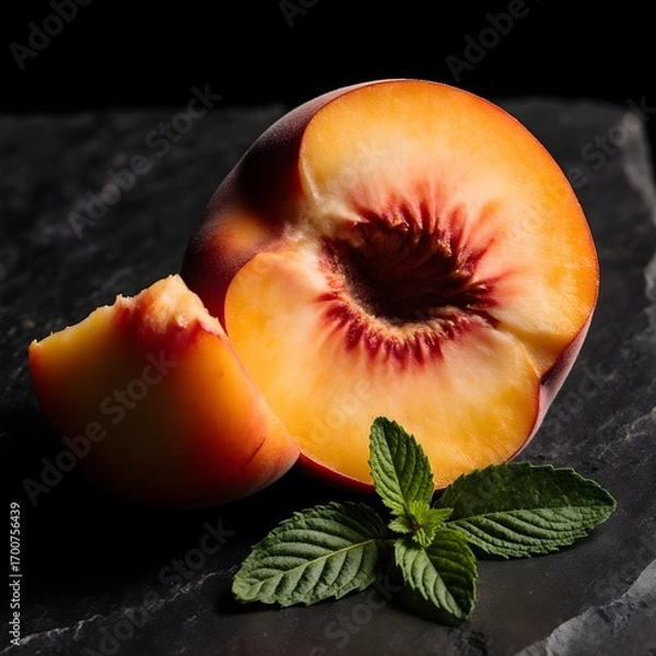 Obraz peach on a black background