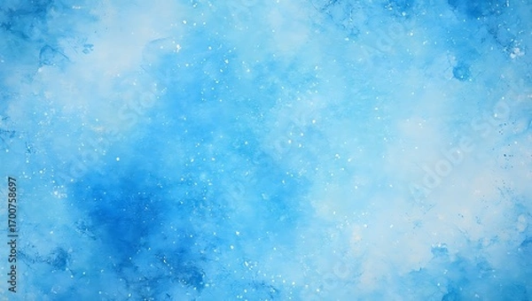 Fototapeta Abstract Blue Watercolor Background Texture with Spots and Brush Strokes Artistic Design