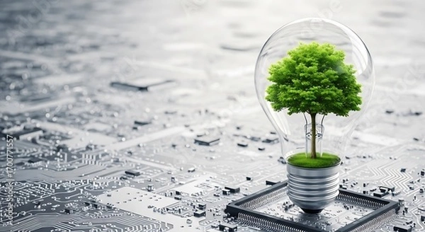 Fototapeta The Convergence of Nature and Technology for a Sustainable Future