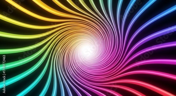 Fototapeta Vibrant Rainbow Swirl Effect Abstract Background Illustration