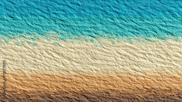 Fototapeta Stylized abstract beach scene with rough texture resembling sand and sea for summer background