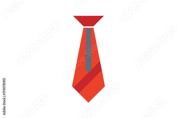 Fototapeta Modern Stylish Red Necktie with Geometric Elements on a White Background