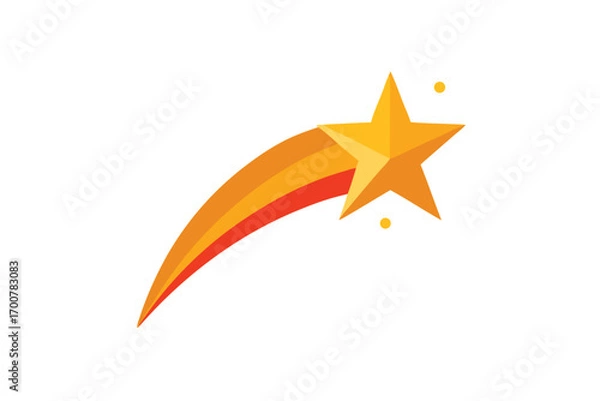 Fototapeta Golden star shooting across the sky with trails of orange and red