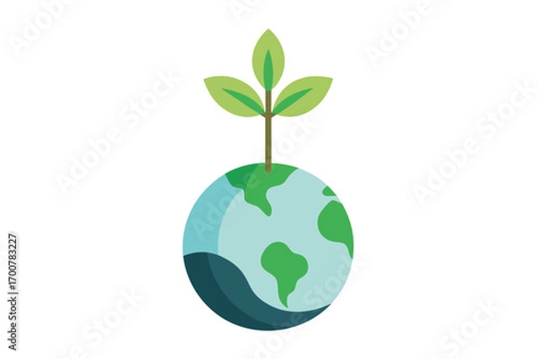 Fototapeta A Growing Planet Earth Symbolizing Environmental Awareness and Sustainable Practices for the Future