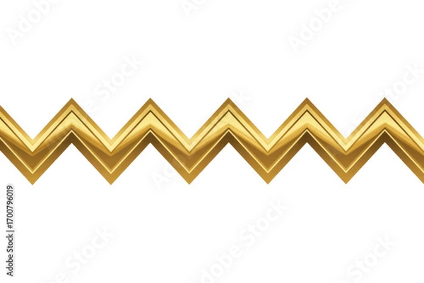 Obraz Golden zig-zag pattern on transparent background; elegant, decorative, and seamless. background removed