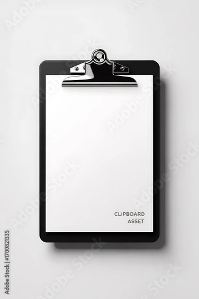 Obraz Black clipboard with blank white paper.
