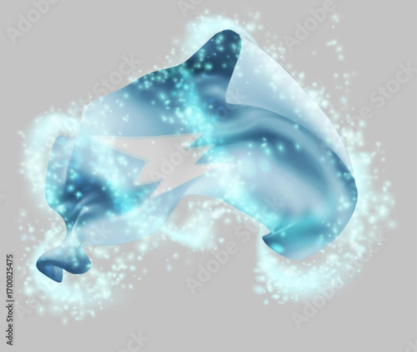 Fototapeta Electroneum, vector 3d flag in whirlwind of magical radiance