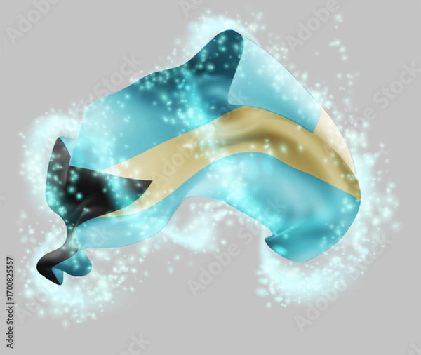 Fototapeta Bahamas, vector 3d flag in whirlwind of magical radiance