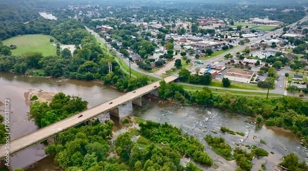 Obraz Aerial of Route 1 Bridge into Fredericksburg, VA
