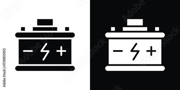 Obraz Car battery icon line style. Graphic design element vectors