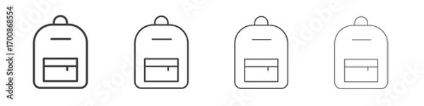 Obraz Backpack icon illustration symbol. thin line symbol on white background - editable stroke vector