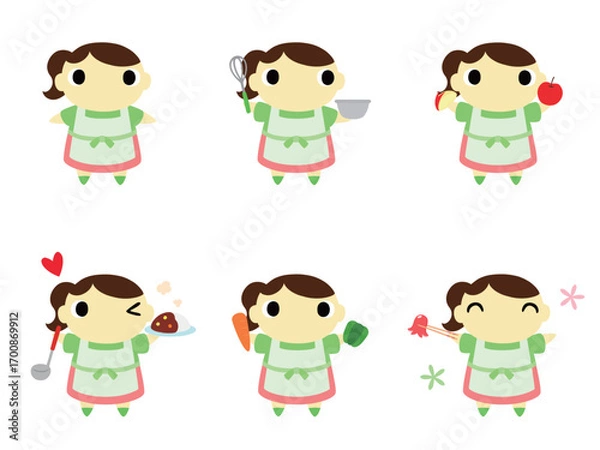 Obraz 主婦のアイコンセット　料理