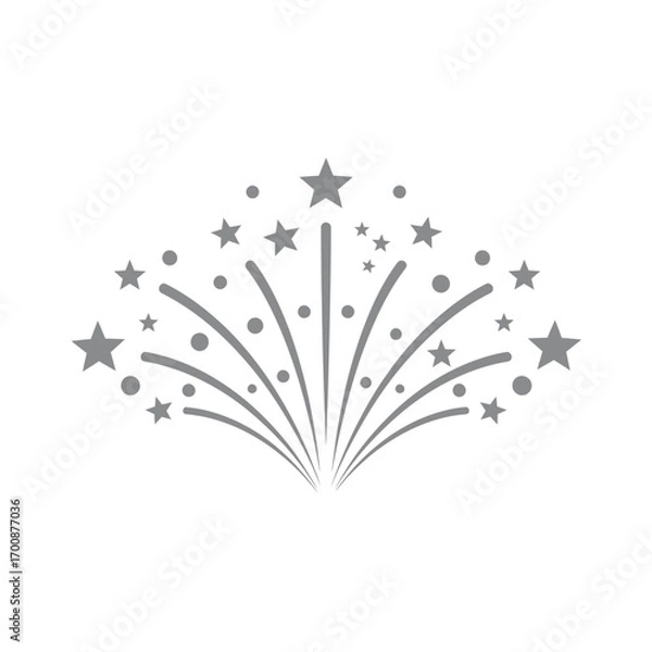 Obraz Vector illustration of firework burst with stars and dots representing celebration, new year events, parties, festivals, holidays, and joyful gatherings for festive designs