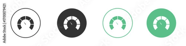 Fototapeta Tachometer icons collection in flat style. icon vector design