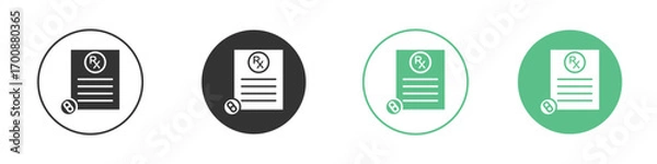 Obraz RX icons collection in flat style. icon vector design