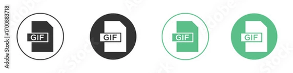 Obraz Gif icons collection in flat style. icon vector design