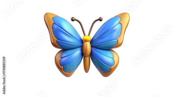Fototapeta "Realistic butterfly with detailed patterned wings, isolated on transparent background for design use