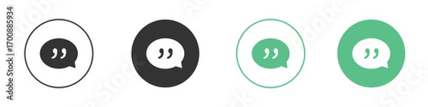 Fototapeta Comment quote icons collection in flat style. icon vector design