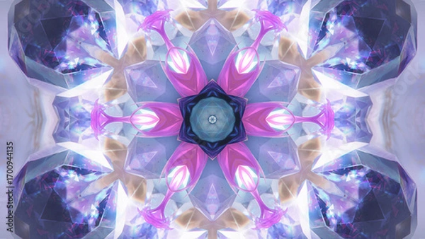 Fototapeta 4K coloful kaleidoscope pattern motif design. Abstract wallpaper, colorful Texture.