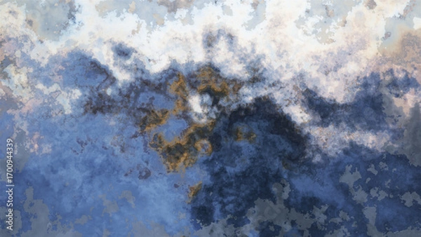 Fototapeta 4K watercolor abstract digital texture with grainy marbled effect.