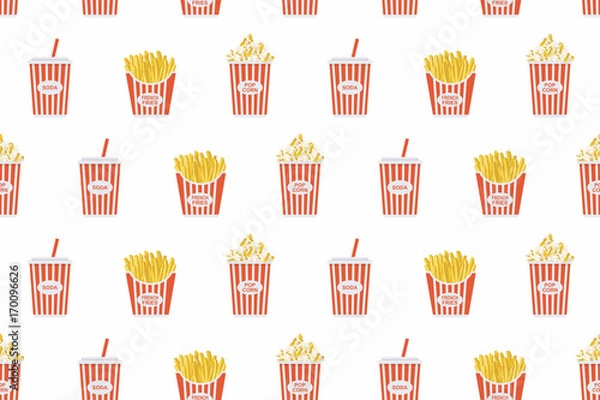 Fototapeta  Fast food seamless pattern