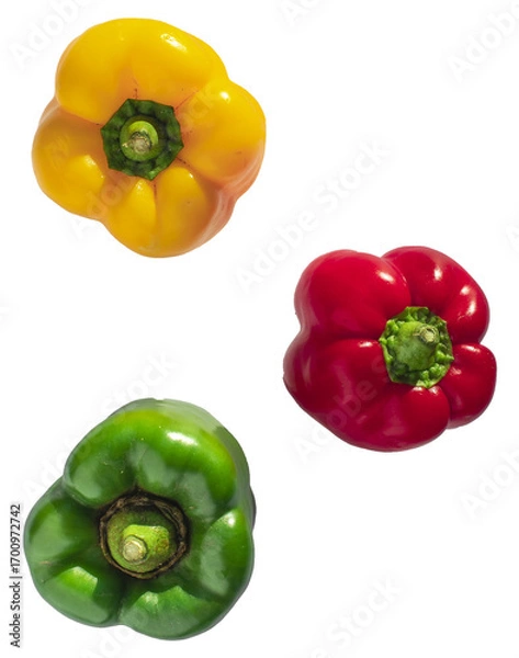 Obraz Colorful Bell Peppers Top View Isolated