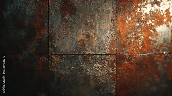 Obraz Rusty metal tiles