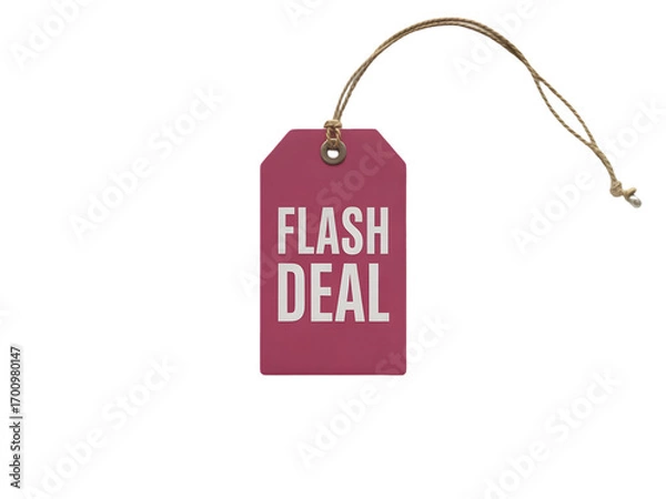 Fototapeta Red Flash Deal Tag on String