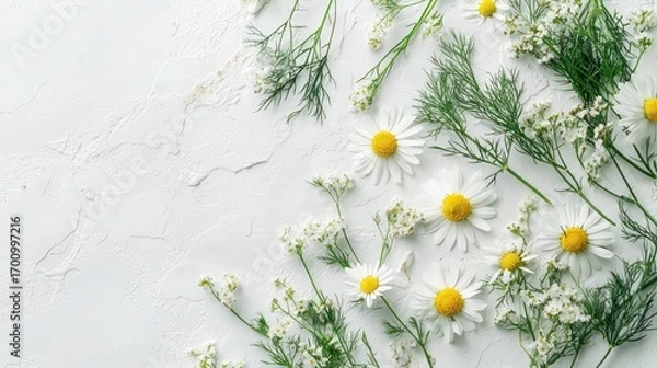 Obraz Delicate white flowers background